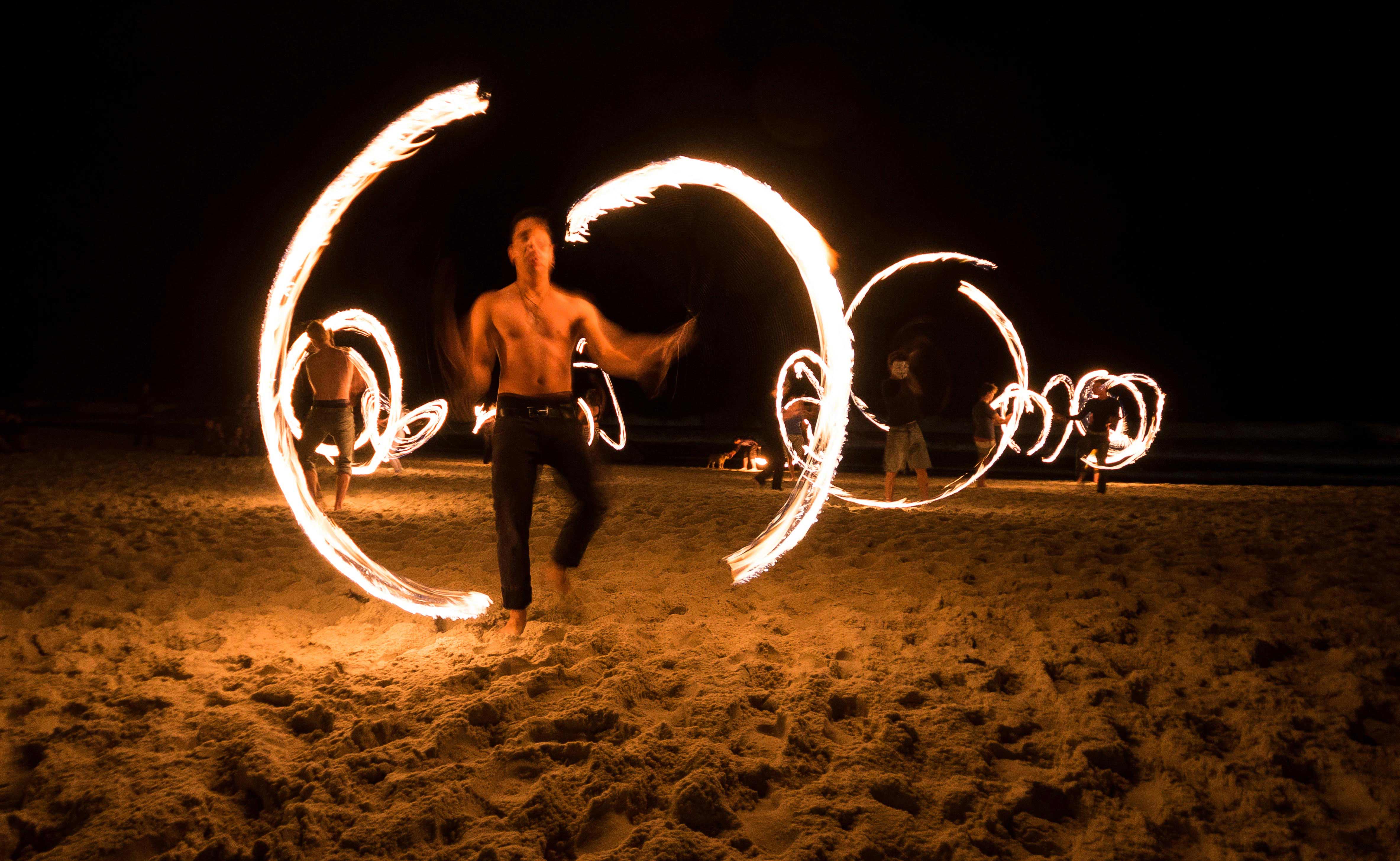 Fire Spinner Flames N Games Classic Pro Fire Poi Bag 2x 65mm wicks 